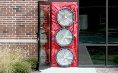 The steps of commercial building blower door testing